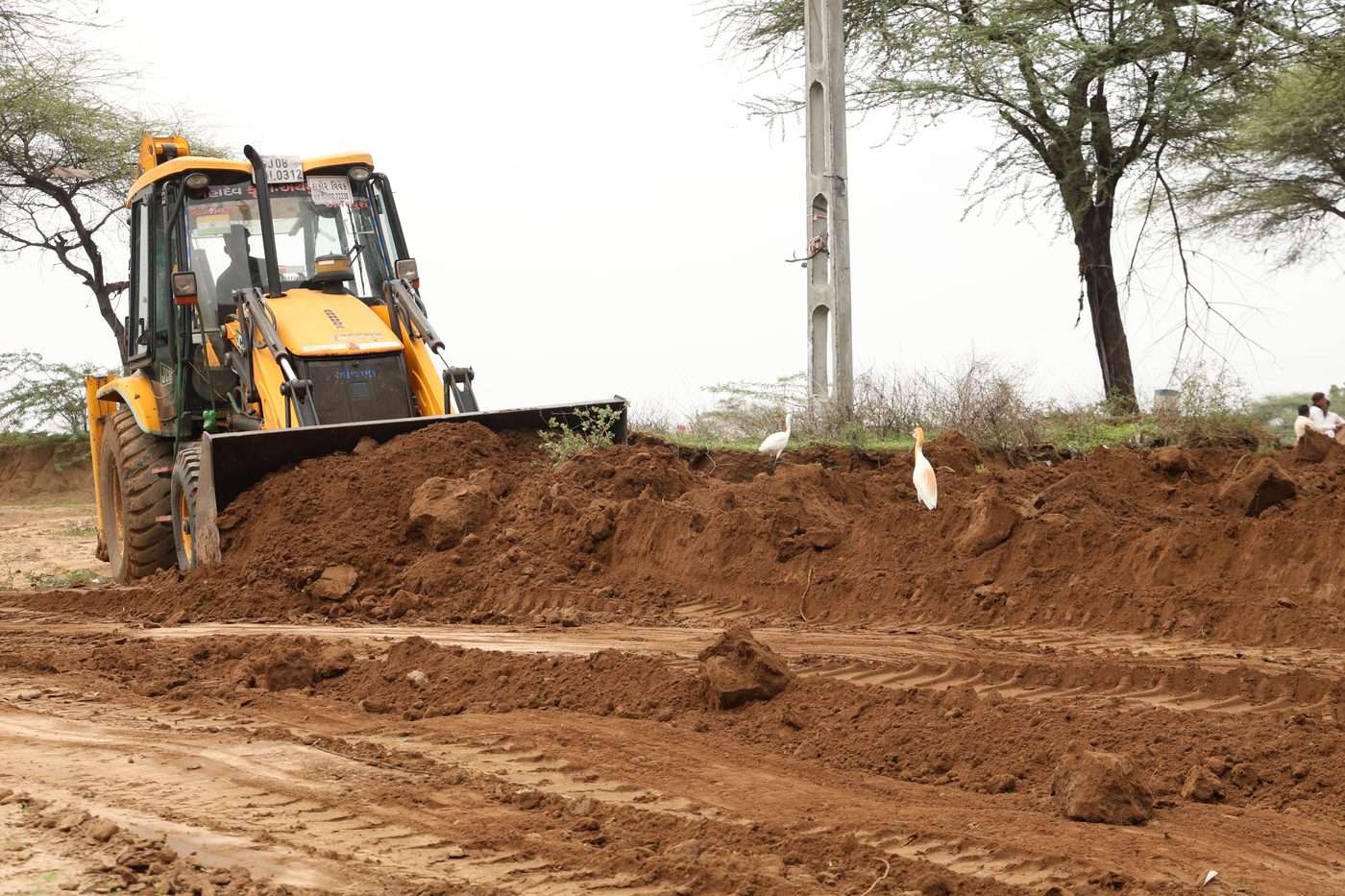 Excavation forming the graded terrain and lake bed at Jaspur Oxygen Park