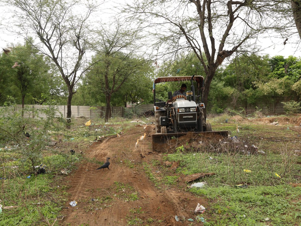 Earthwork and clearing across the Lapkaman site under the tree line
